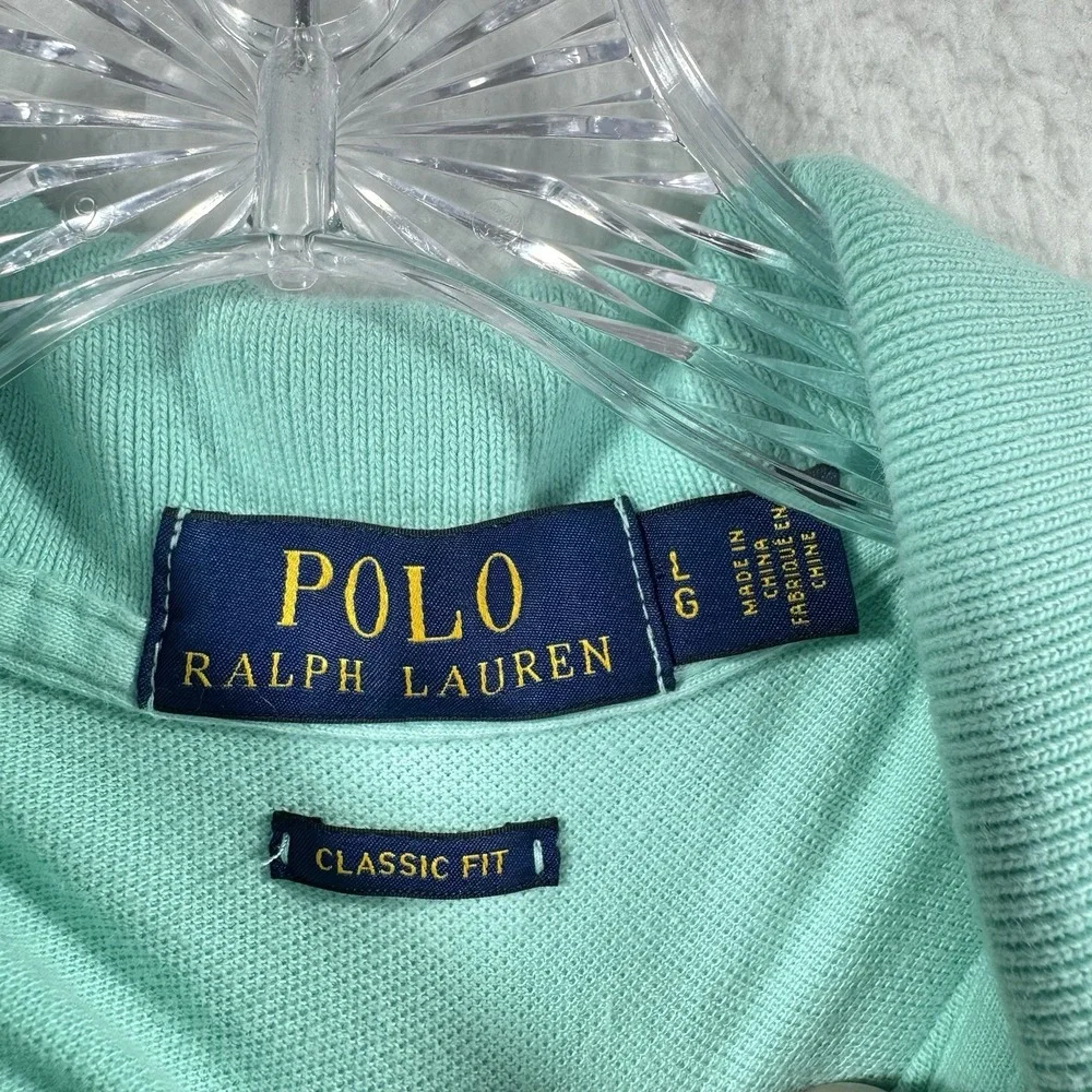 Polo Ralph Lauren Shirt Mens‎ Large Green Classic Fit Pony Golf Polo Preppy